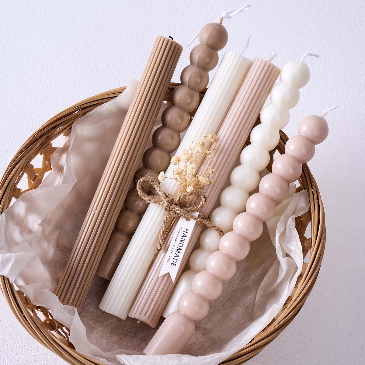 Home Fragrance Rituals - แม่พิมพ์ซิลิโคนสำหรับเทียนทรงแท่งลายเส้นยาว 3 มิติ พร้อมลวดลายลูกปัดฟองอากาศ สำหรับตกแต่งบ้าน โต๊ะ