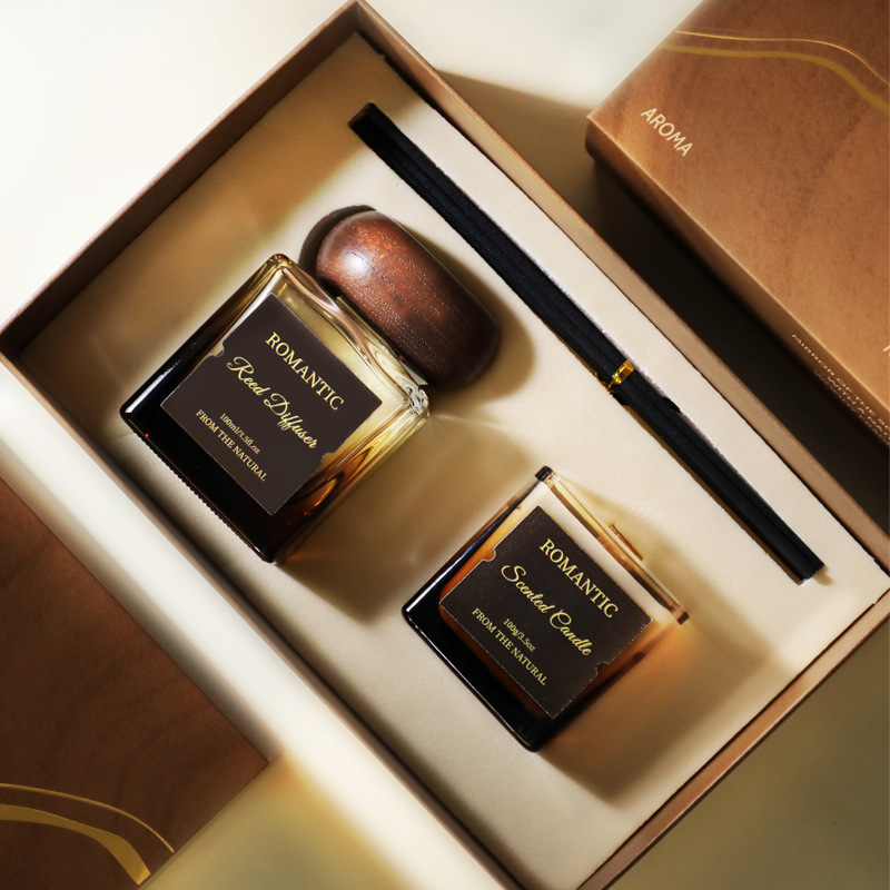 Home Fragrance Gift Set - ชุดของขวัญอโรมาเธอราพีแบบไร้เปลวไฟ, ชุดเทียนน้ำมันหอมระเหย, กำจัดกลิ่นในบ้านระดับพรีเมียม, อโรมาเธอราพีสไตล์เรโทร