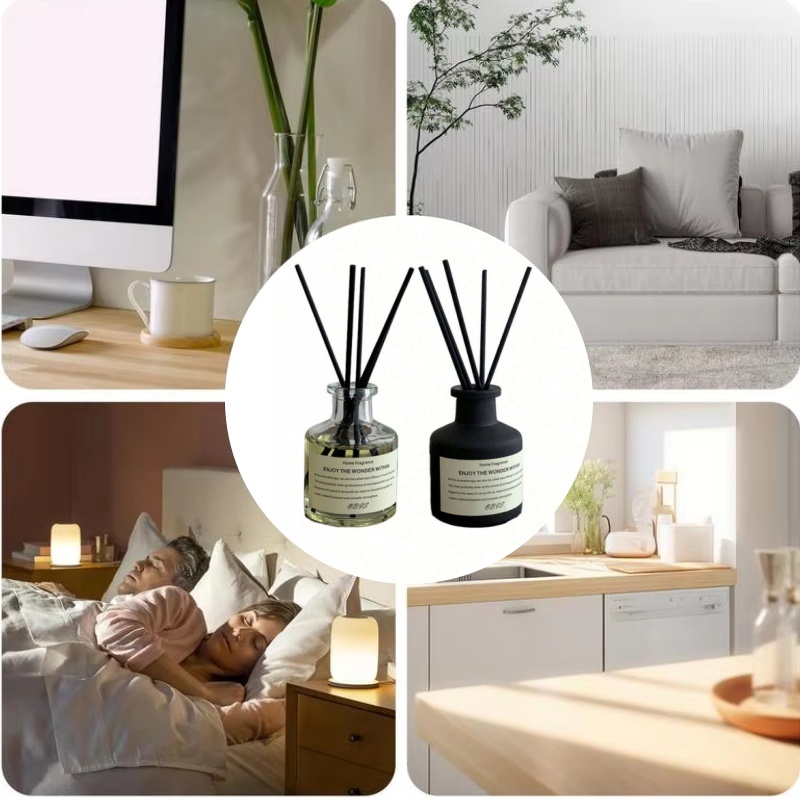 Home Fragrance Jasmine & Yuzu Porcelain Diffuser - น้ำหอมปรับอากาศในบ้านแบบไม่ใช้ไฟ ขนาด 50 มล. กลิ่นฟรีเซียและมะลิ พร้อมก้านไม้หอมสำหรับกระจายกลิ่น