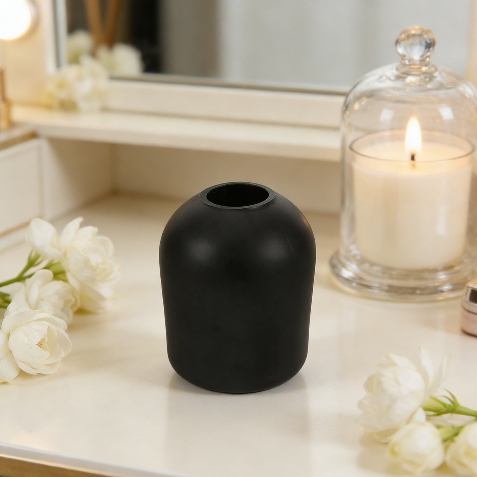 Home Fragrance Jar - ชุดขวดน้ำมันหอมระเหยแบบก้านไม้หอม 2 ชิ้น ดีไซน์สร้างสรรค์ ขวดแก้วสีดำหนา สำหรับตกแต่งบ้าน