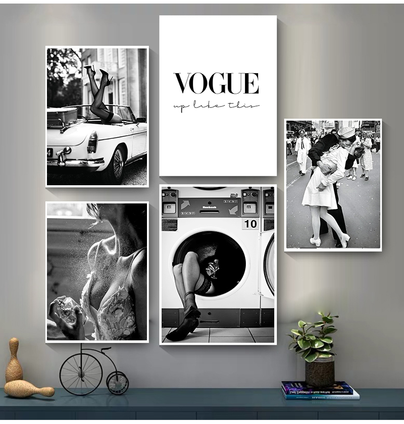 Home Fragrance Room Spray - ภาพผู้หญิงสำหรับห้องนั่งเล่น แฟชั่นวินเทจ ของตกแต่งบ้าน โปสเตอร์แฟชั่น ภาพพิมพ์ติดผนัง ภาพวาดบนผ้าใบขาวดำ