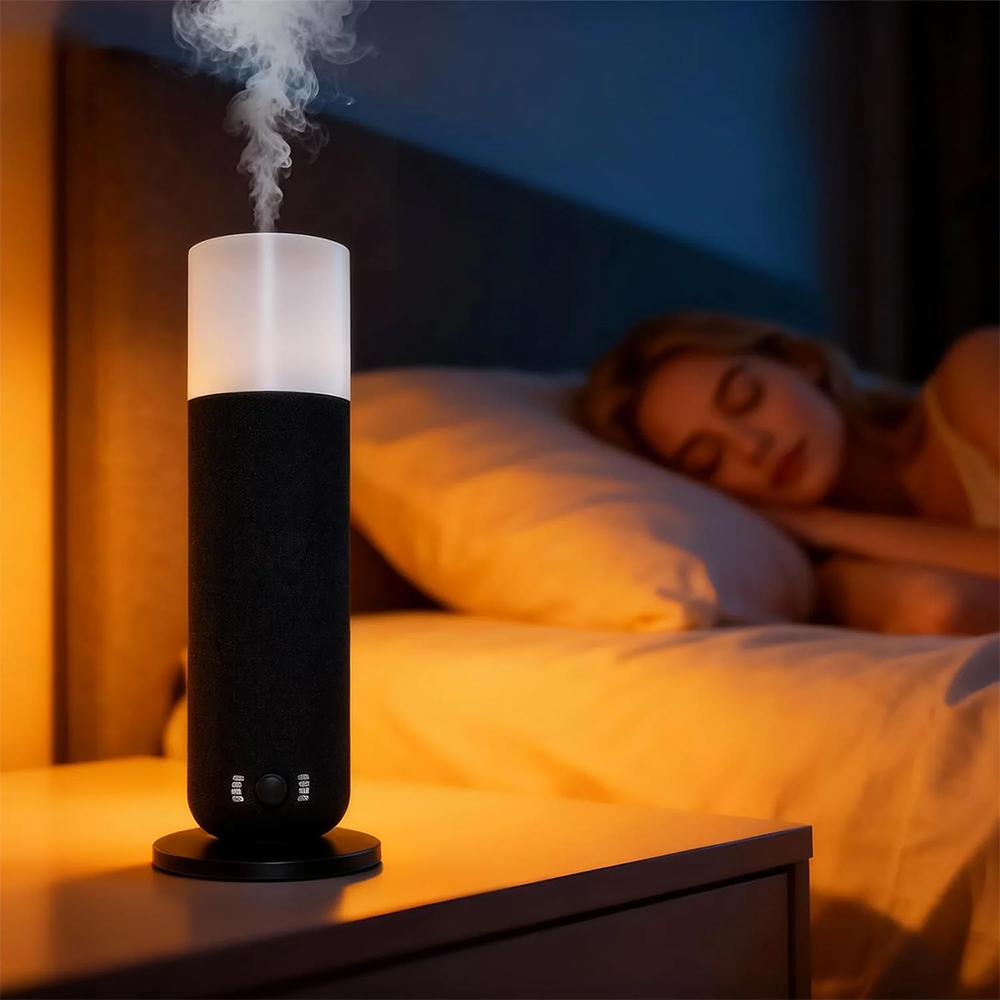 Home Fragrance Hotel - เครื่องกระจายกลิ่นหอม NAMSTE 120 มล. แบบตั้งโต๊ะ ควบคุมผ่านบลูทูธ
