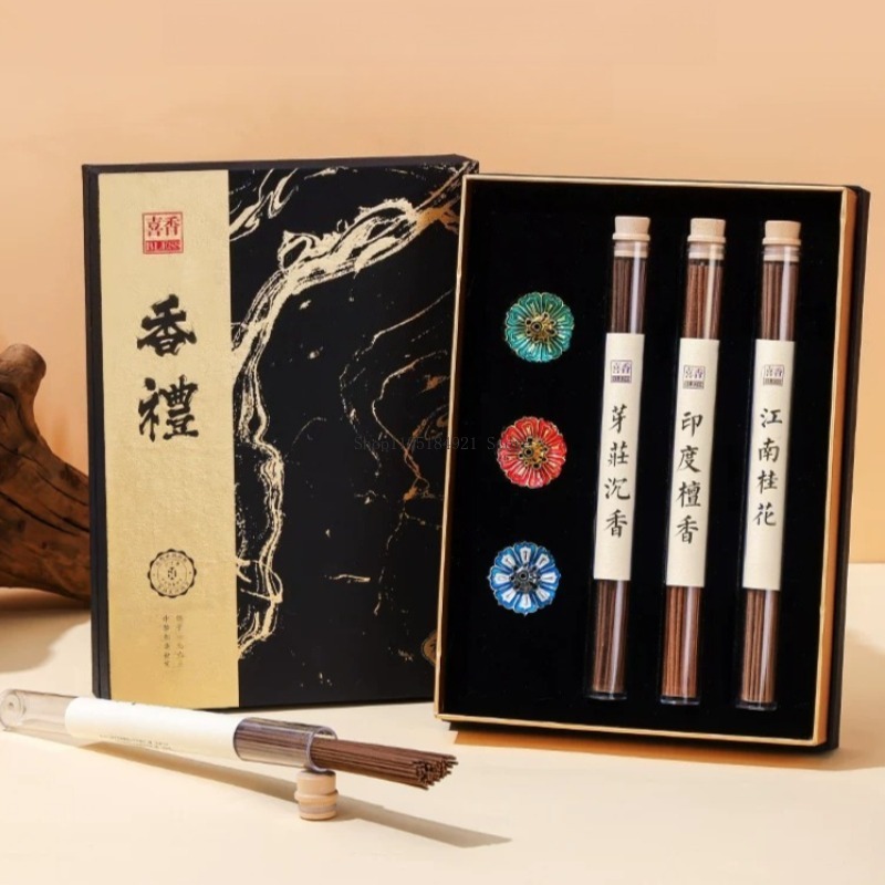 Home Fragrance Gift Set - ชุดกล่องของขวัญธูปหอม กลิ่นไม้จันทน์/กฤษณา/อำพัน/หอมหมื่นลี้ สำหรับใช้ในบ้าน โยคะ สมาธิ กลิ่นหอมติดทนนาน
