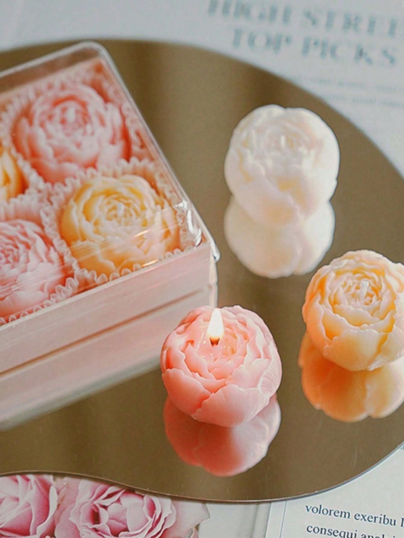 ชุด 4 ชิ้น/เซ็ต เทียนหอมกลิ่นก - Home Fragrance Homemade บทวิจารณ์และราคา